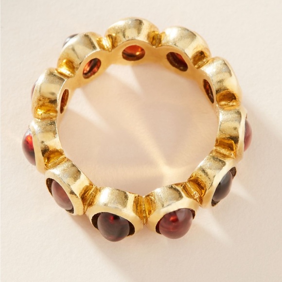 Jemma Sands Anthropologie Portugal Ring in Garnet Sz 7 - Picture 2 of 7
